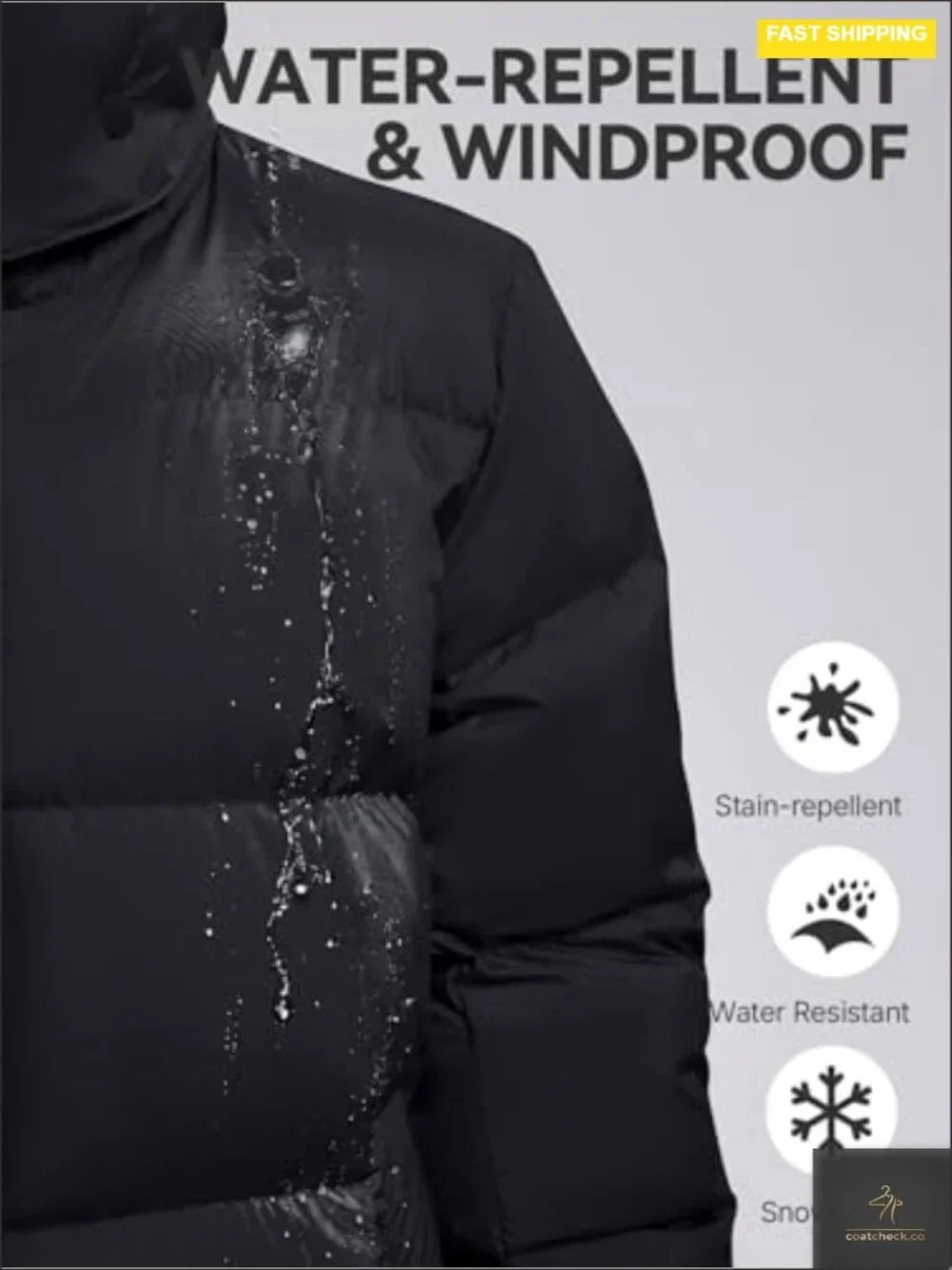 Women's 800FP Long Down Puffer Coat with Cinched Waist, Water-Resistant Winter
